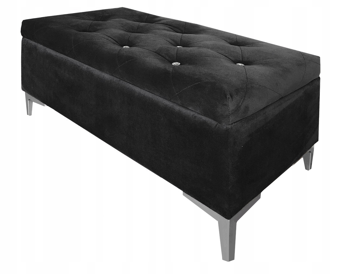 

Pufa Pikowana Glamour 70CM Kryształki Czarna