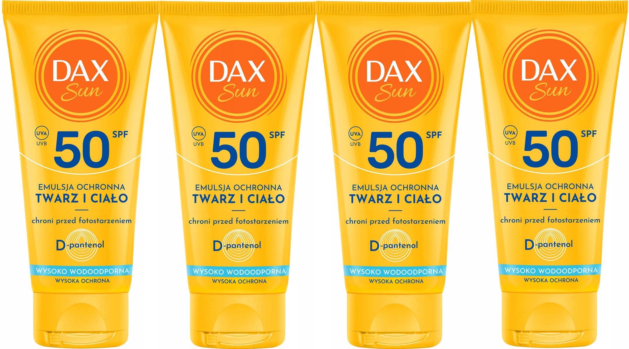 4 x Dax Sun Ochranná emulze na obličej a tělo SPF50 Travel 50 ml Zklidnění