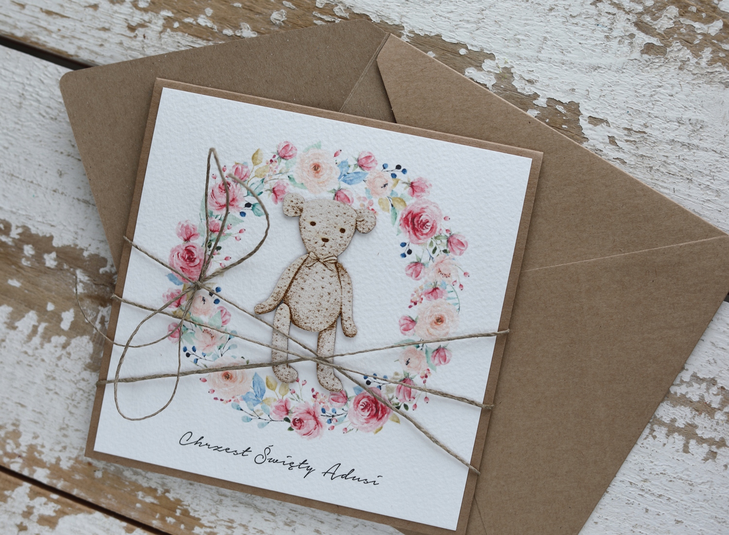 Ručně vyráběné přání na křtiny od matky křest