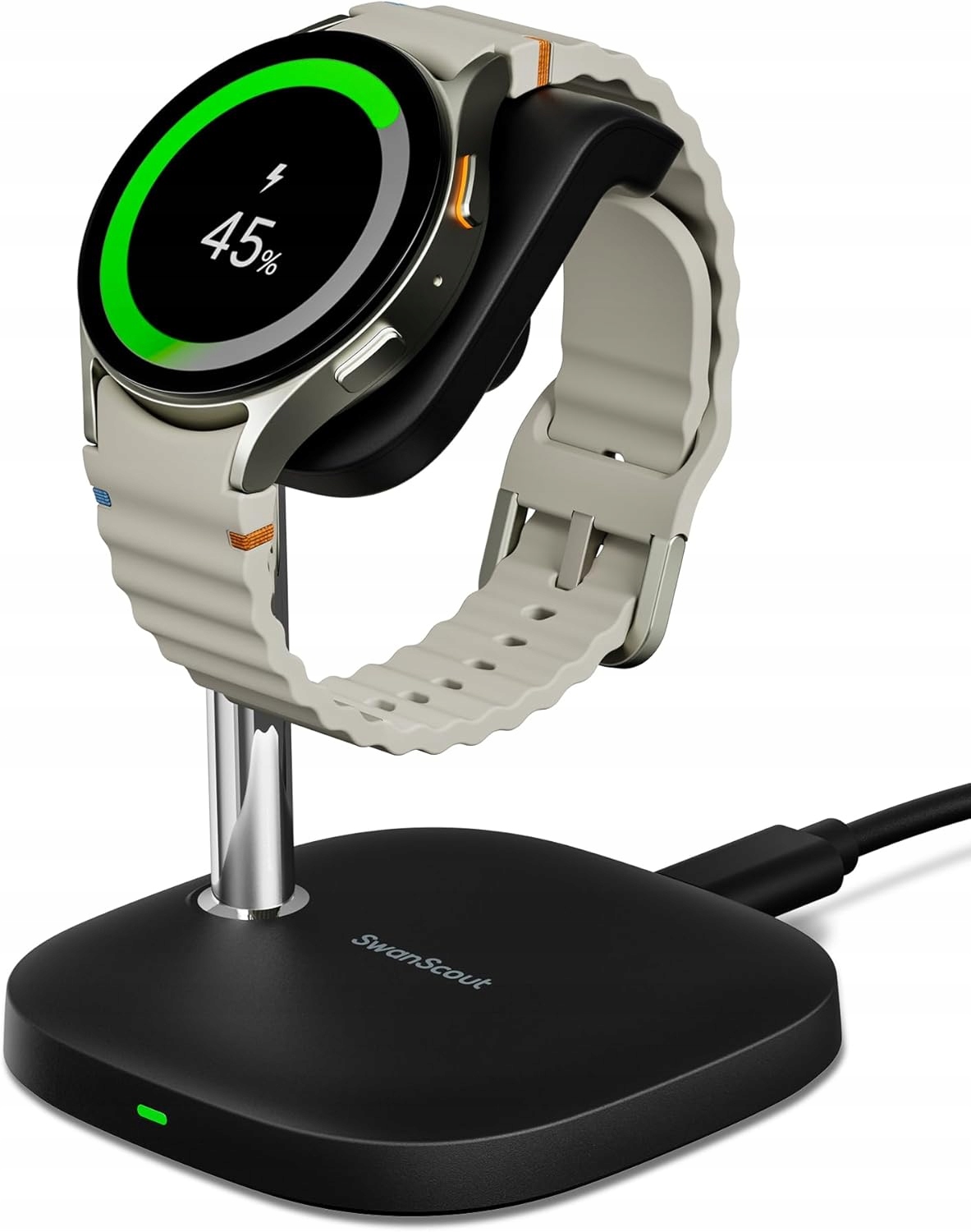 Stojak Ładowarka do Zegarka SwanScout do Samsung Galaxy Watch 8/Ultra/7/6/5 Czarny