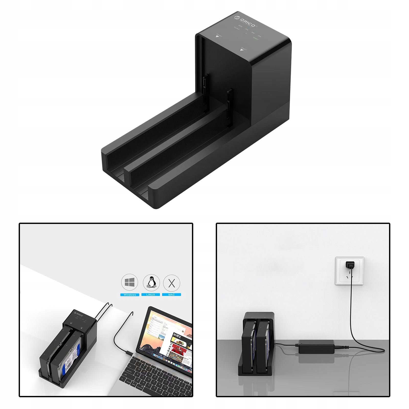 Budowa stacji dokującej Dual Bay 2,5 3,5 Interfejs dysku twardego PATA (IDE/ATA)