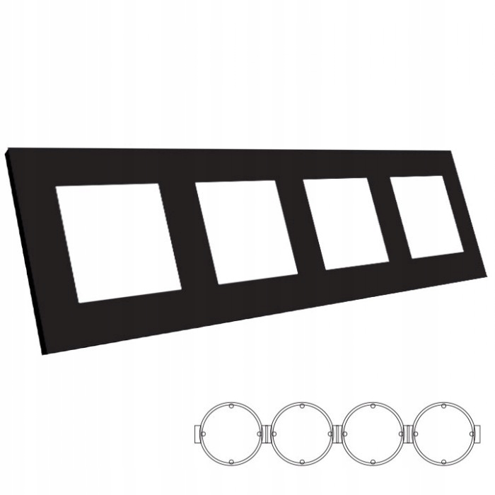 B-LINE DLX CZARNA RAMKA PLASTIKOWA POCZWÓRNA X4