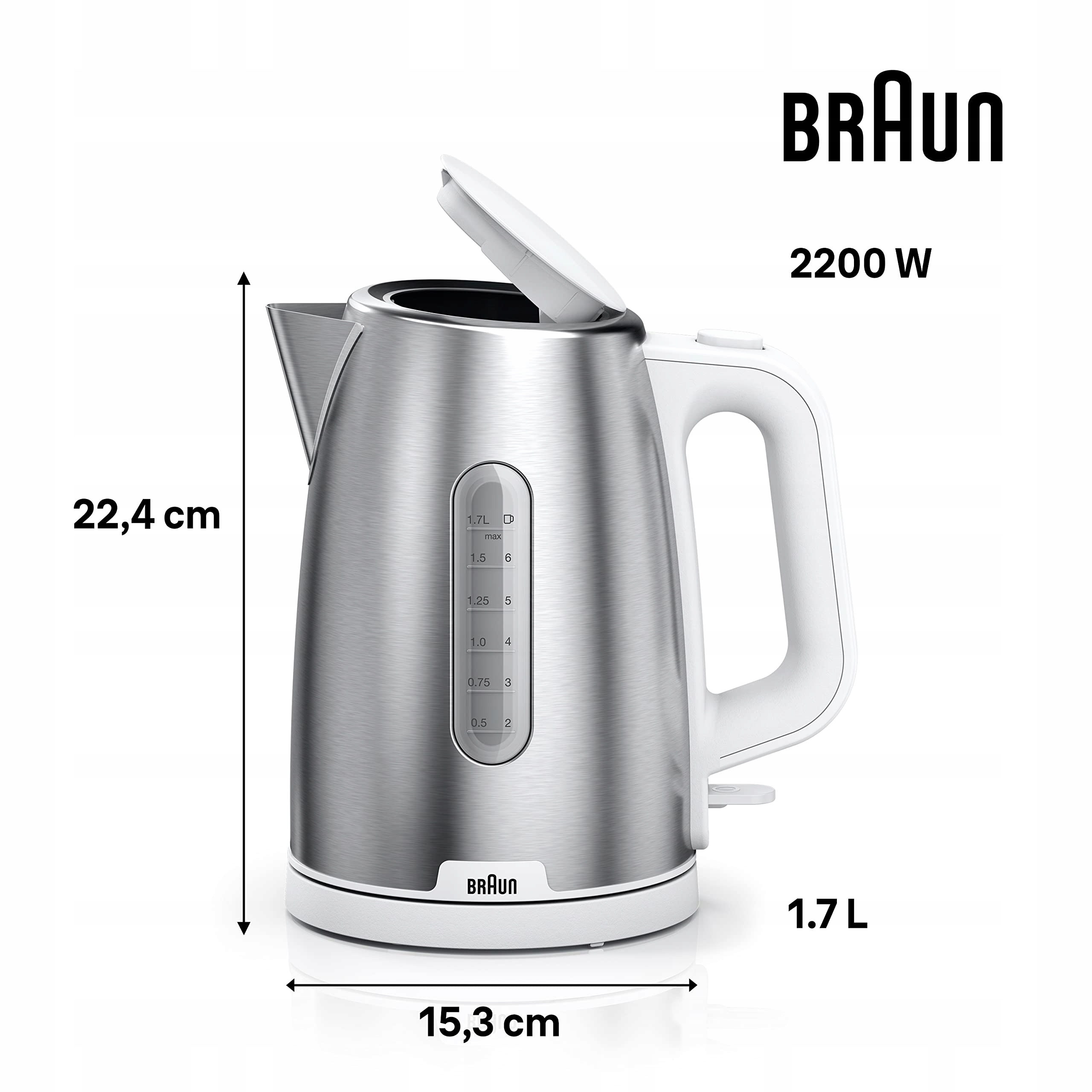 BRAUN PurShine Czajnik Elektryczny 360° 1,7L 2200W Biały — miniatura 3