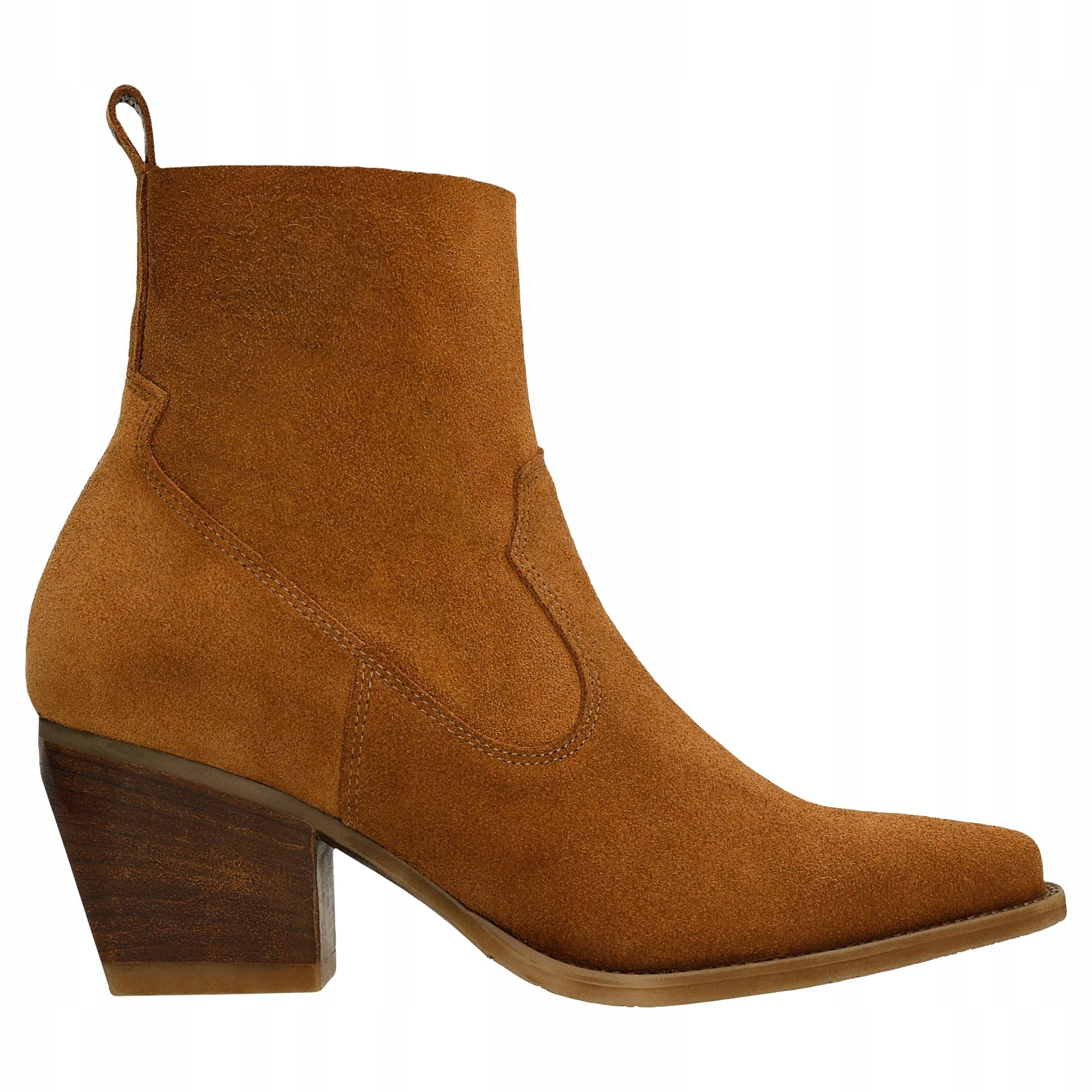 Dámské kovbojské boty Dámské kotníkové boty Wojas hnědé barvy se zajímavým prošíváním, vel. 37