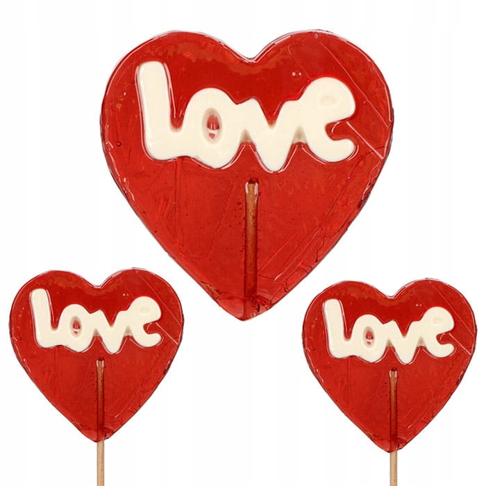Levně Lízátka Valentýnské Lízátko Srdce Love Na Valentýna Den Matek 55G 25 Ks