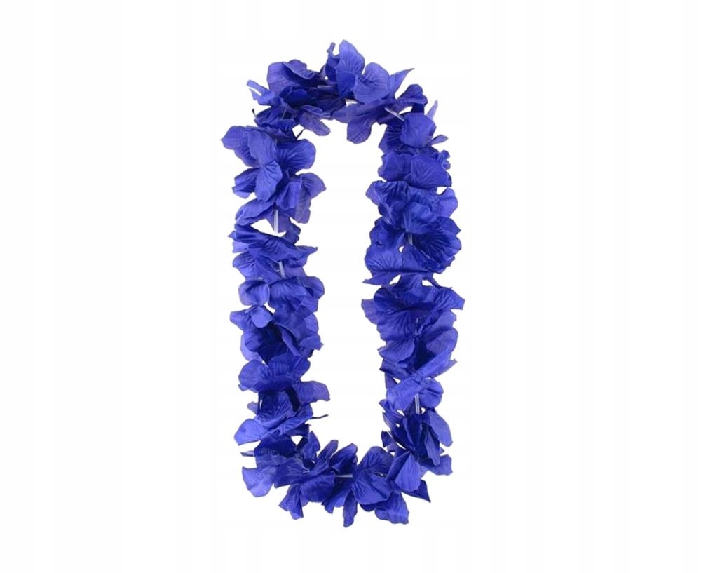 NASZYJNIK HAWAJSKI SATYNOWY CIEMNONIEBIESKI