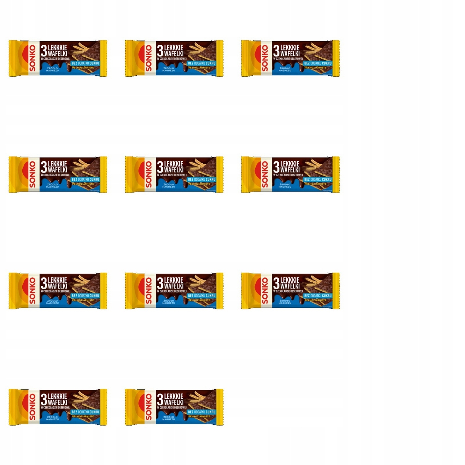 Levně 11 x 36 g Sonko 3 lehké oplatky v dezertní čokoládě bez cukru Karton