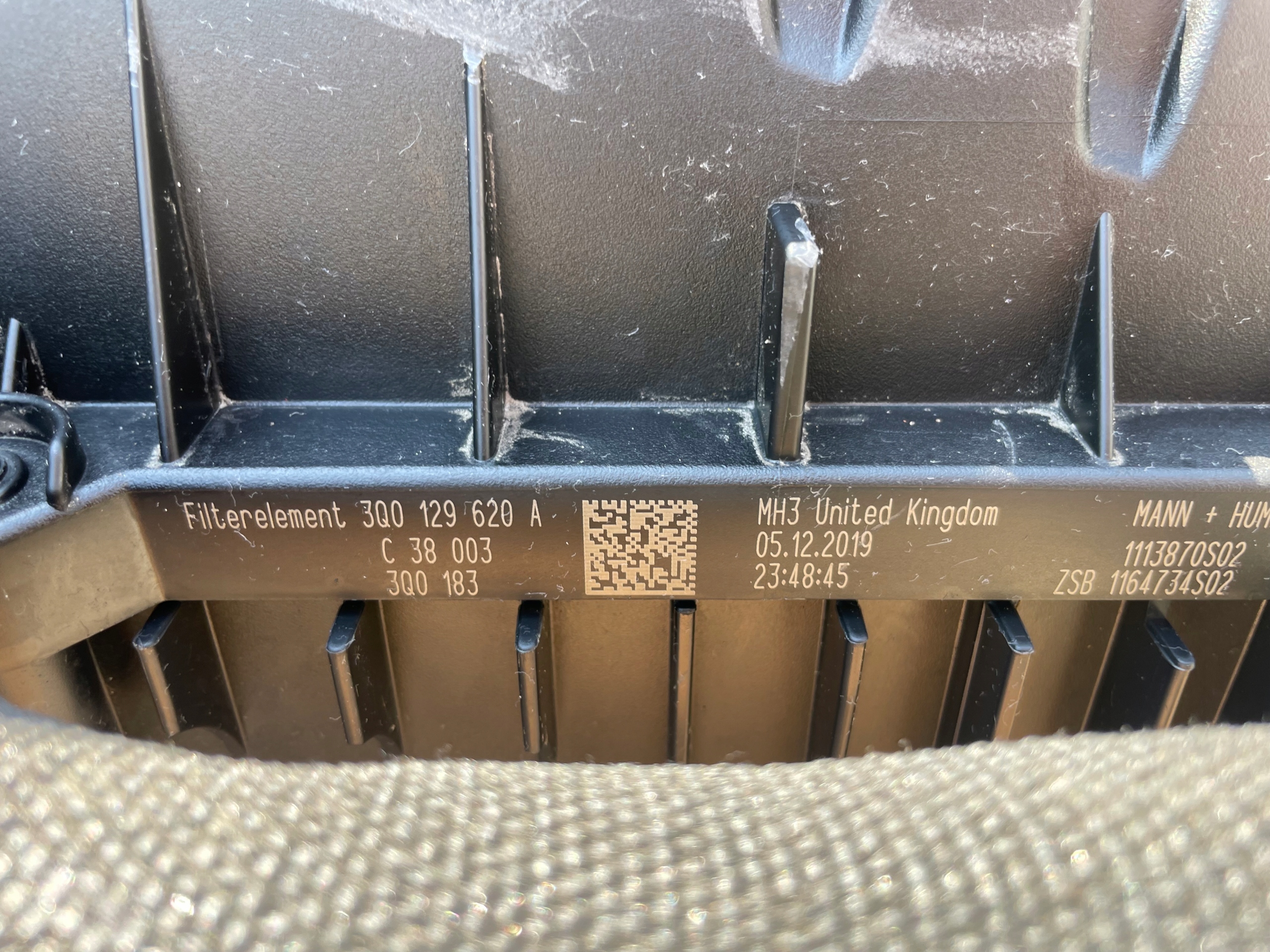 Gehäuse filter luft 3Q0129607G 8S0129601A Original komplet