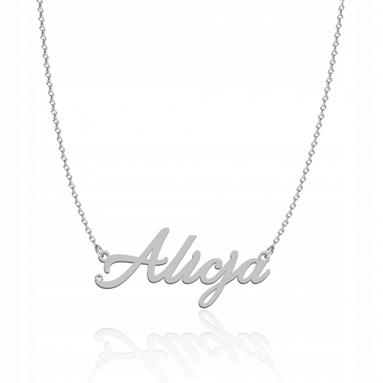 

Naszyjnik z imieniem Alicja srebro Tabliczka Grati
