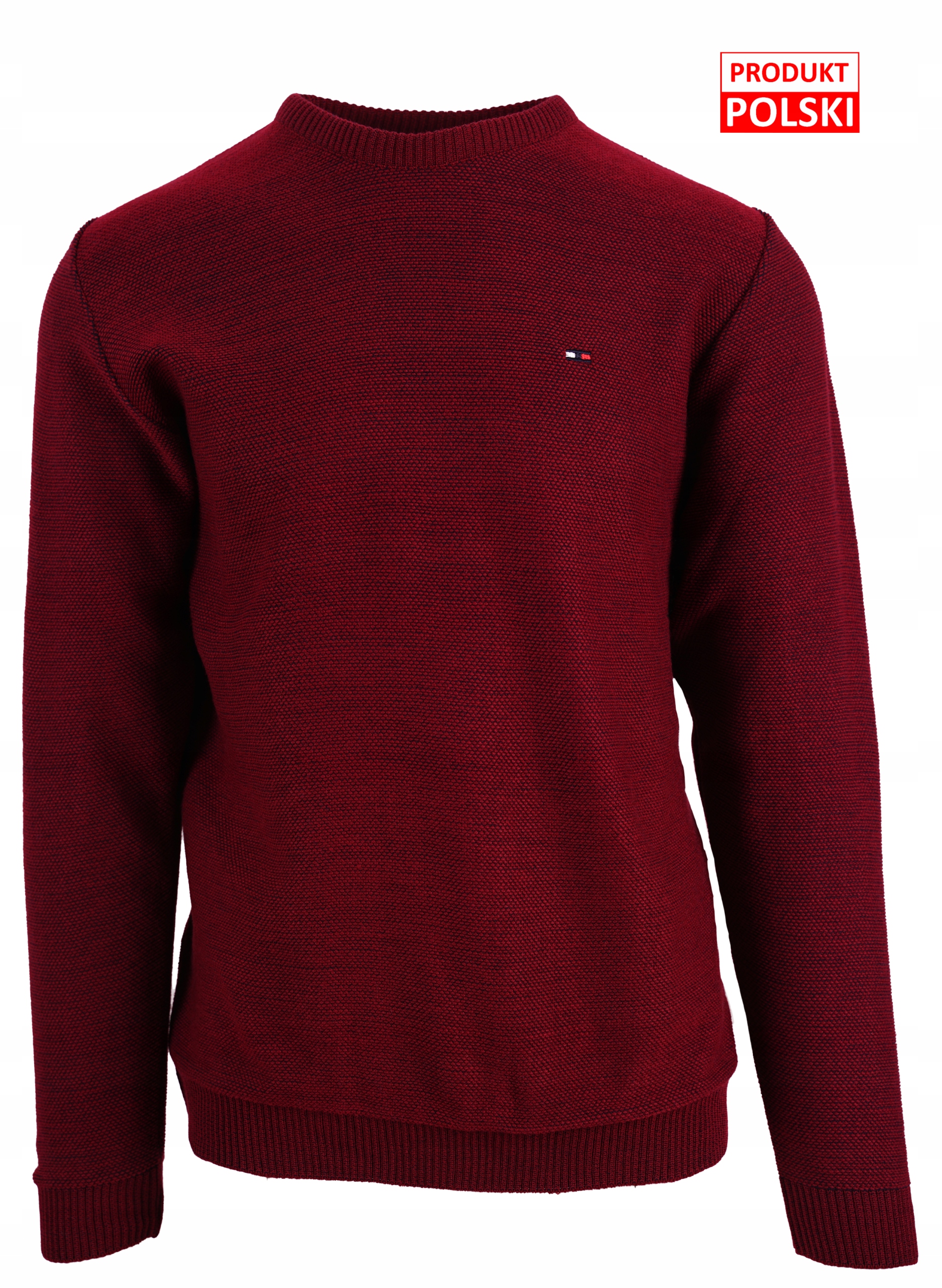 

Sweter Męski Bordowy Klasyczny Przez Głowę XXL