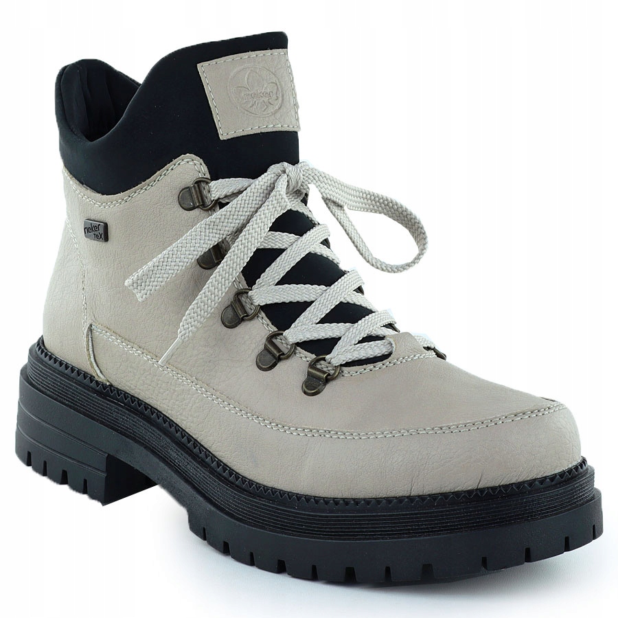 Dámské kotníkové boty s traperkami na zip béžové Rieker Y3158-60 40