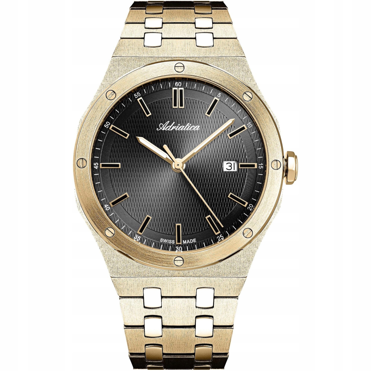 Pánské Hodinky Adriatica A8337.1116Q zlatý náramek