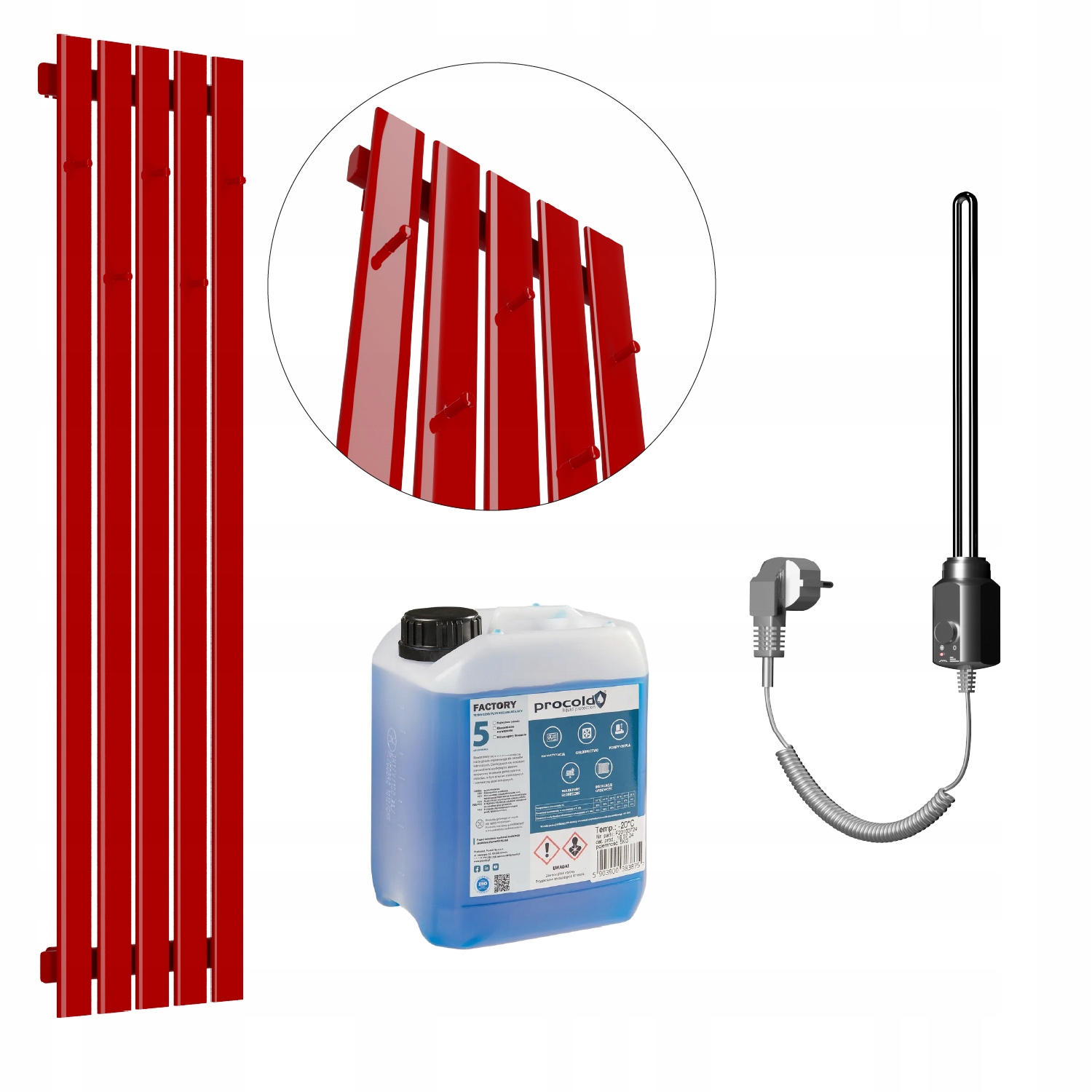 Set Elektrický ohřívač Bellohook 120x38 Červený