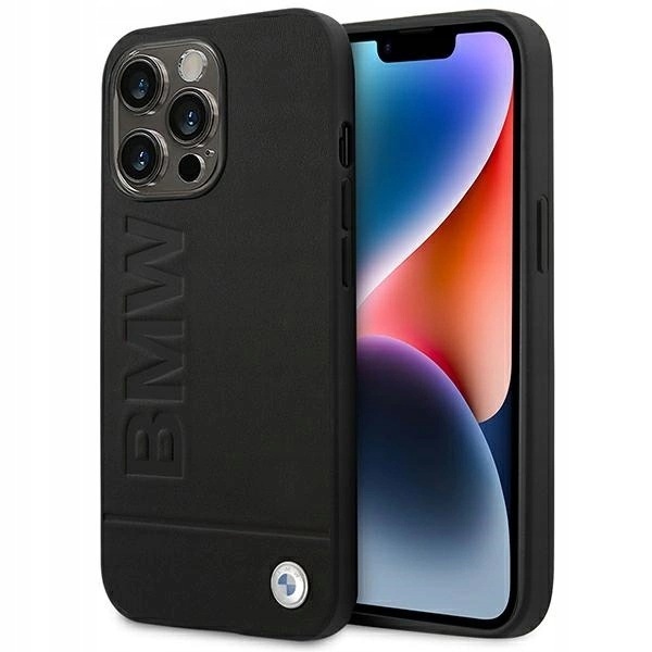 Etui Bmw Leather Stamp na iPhone 14 Pro Max czarne