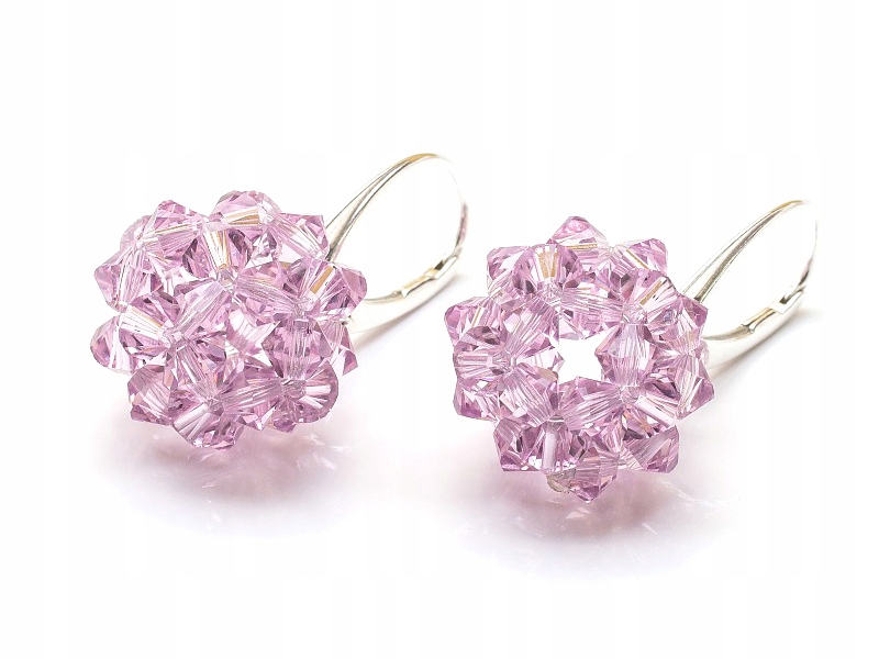 Stříbrné Náušnice 925 Kule 16 s kr. Swarovski Lamet