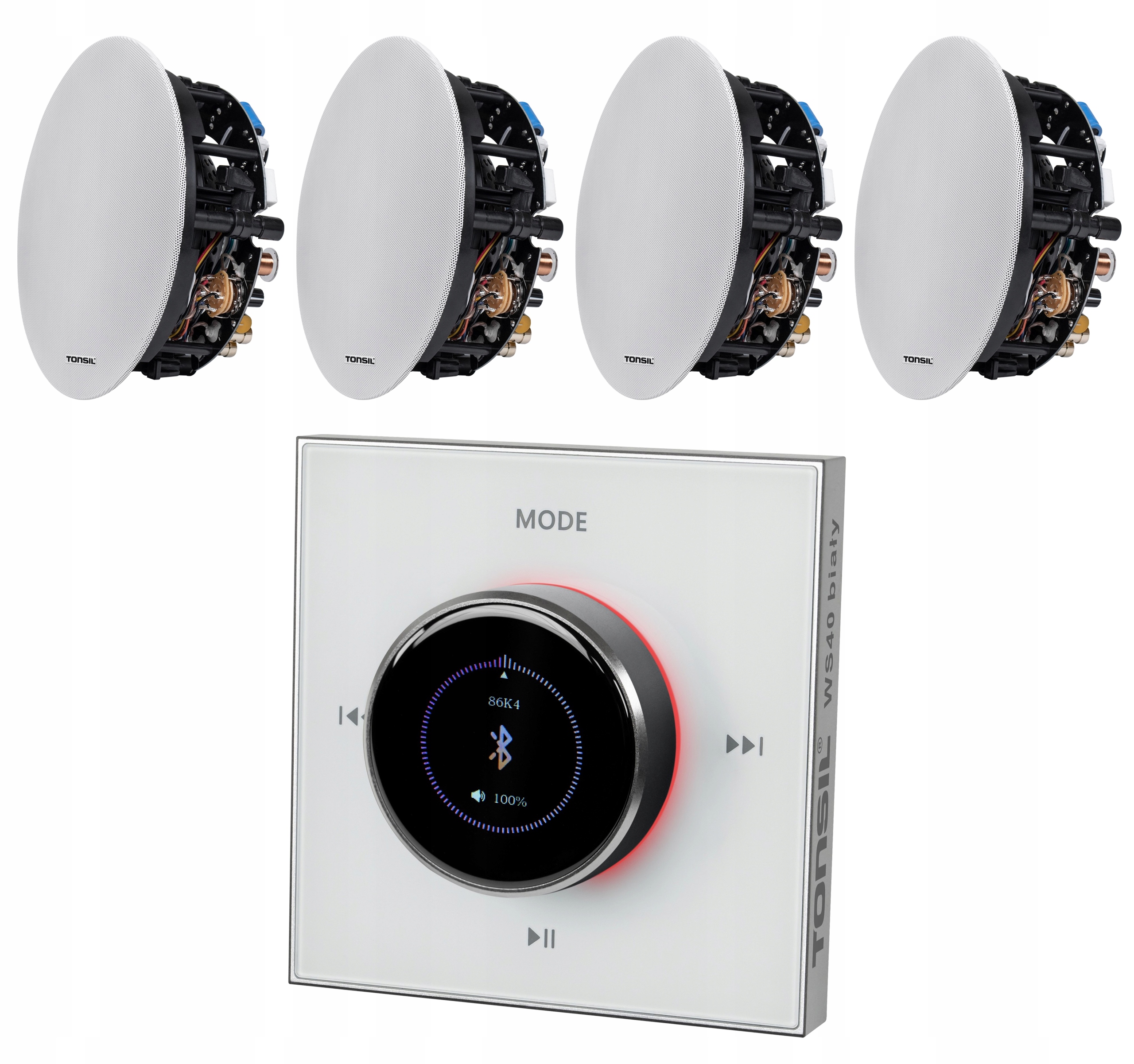 Set Tonsil: Nástěnný zesilovač WS-40 4x stropní reproduktor Zgsu 5040