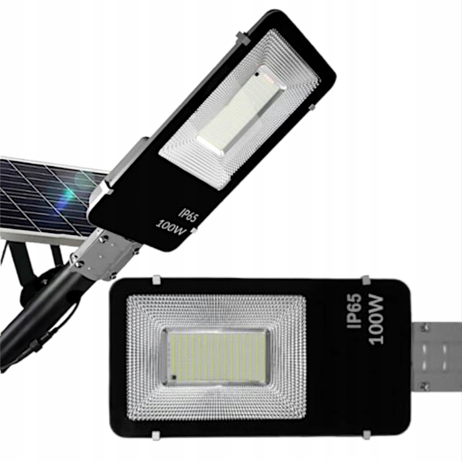 2X Solární Lampa 100W IP65 Zahradní Pouliční Lampa Senzor Soumraku