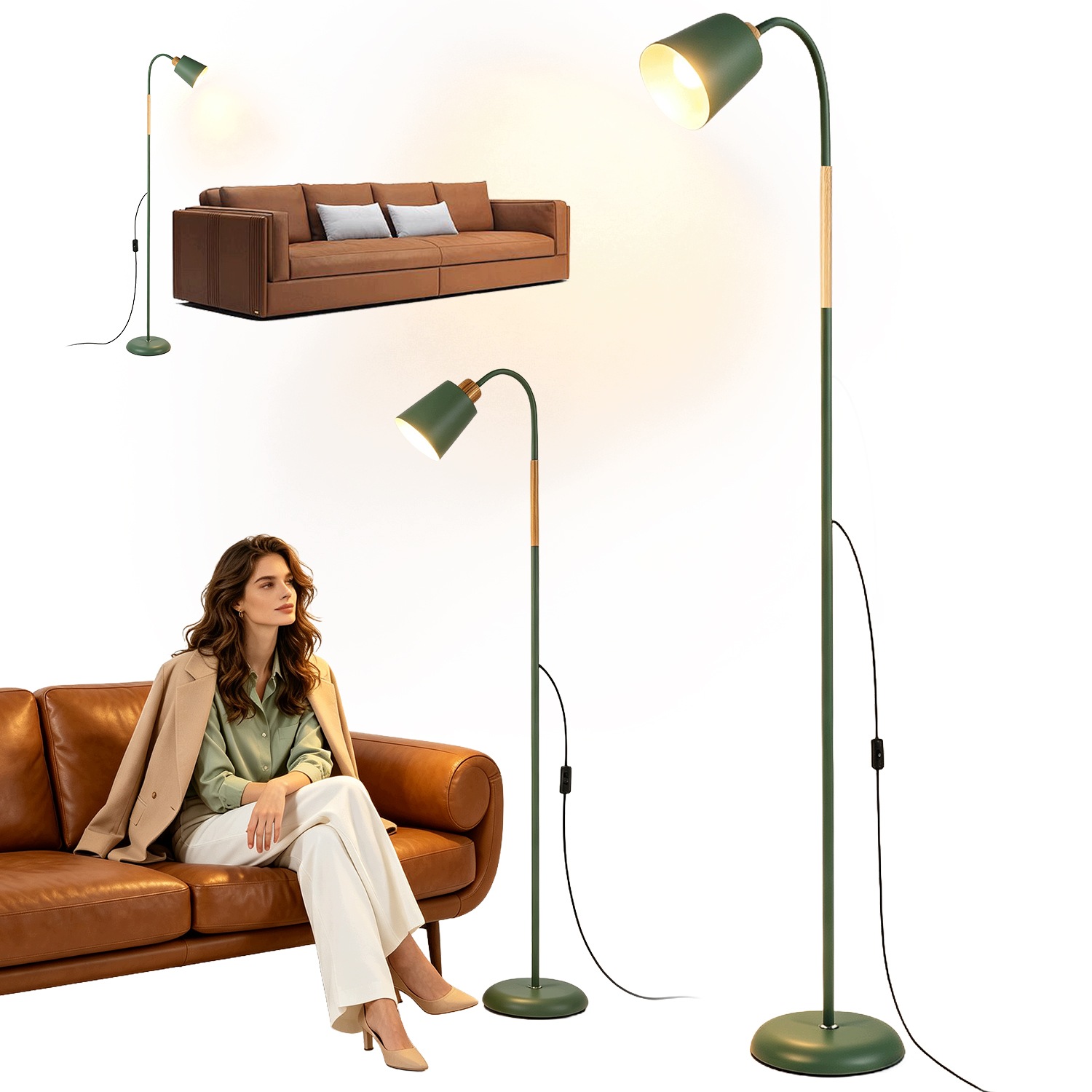 Moderní Stojací Noční Stojací Lampa E27 125 CM Pro Čtení Kabelů 1.5 M