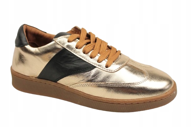 Polobotky Venezia M005LEGOOSP140 37 Zlaté šněrovací sportovní boty