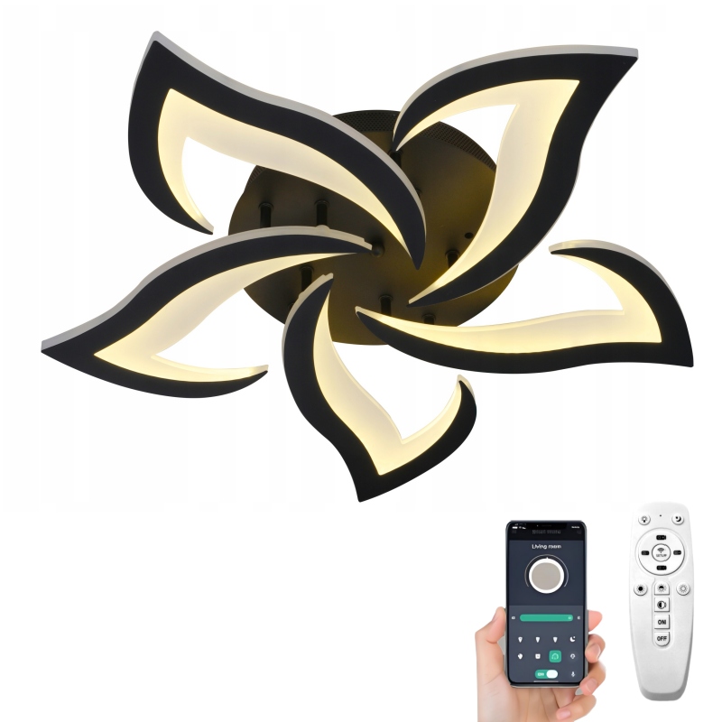 stropní svítidlo Led Lustr Černá Moderní 3000K-6000K Do Obývacího Pokoje S Dálkový Ovladač