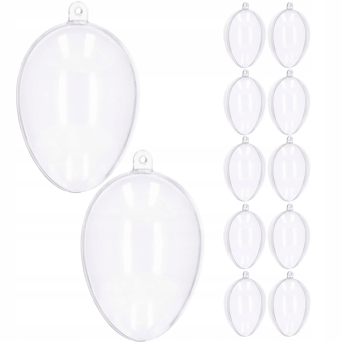 JAJKA BOMBKI AKRYLOWE PLASTIKOWE BOMBKA PRZEŹROCZYSTA DECO 11cm 12szt