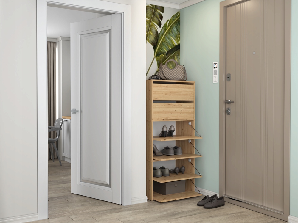 SZAFKA NA BUTY REGAŁ KOMODA SŁUPEK STOJAK NA OBUWIE MEBLE DĄB ARTISAN 60 cm Kolor mebla dąb artisan