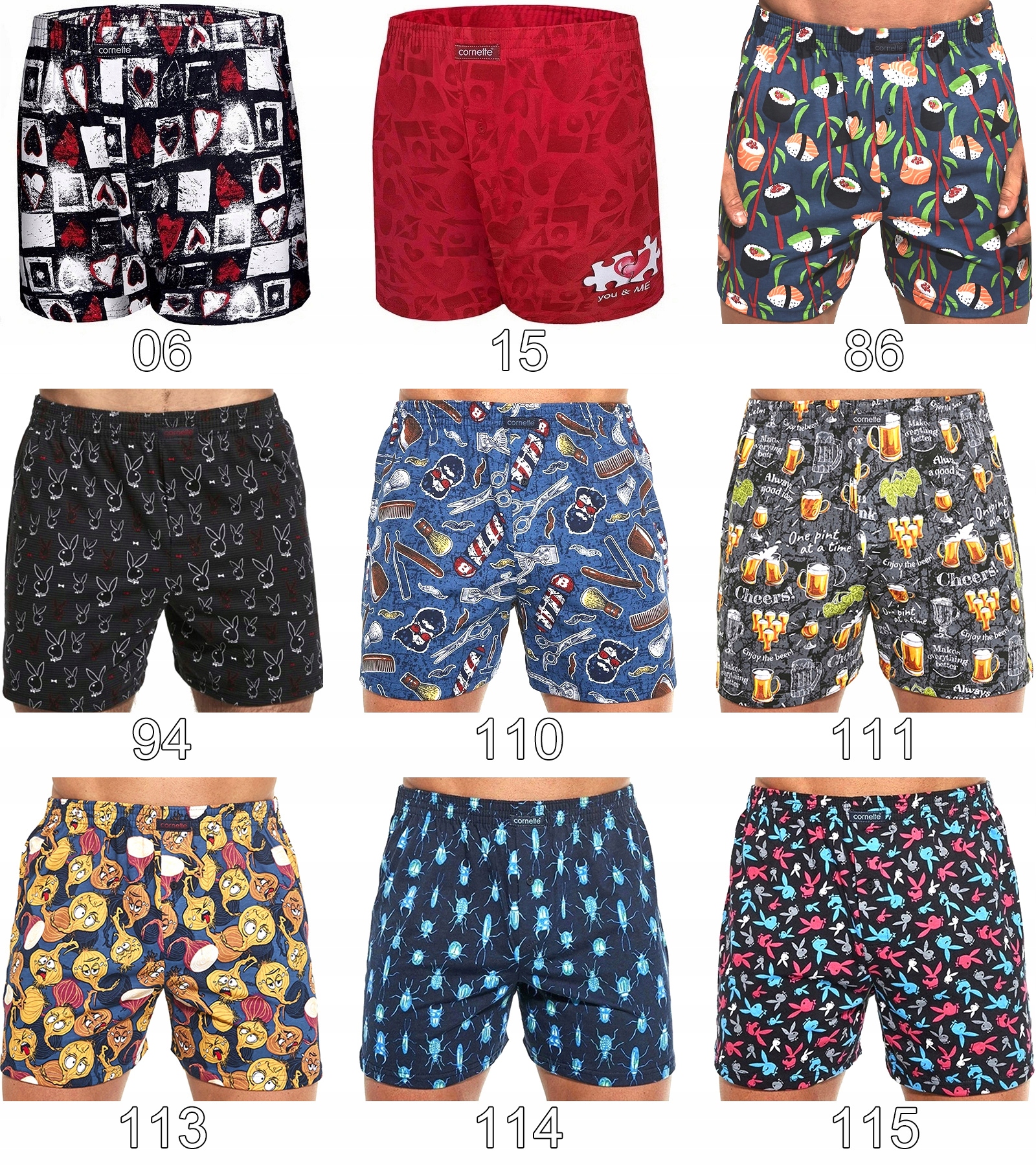 CORNETTE BOKSERKI CLASSIC luźne x 4 szt r M Fason Bokserki