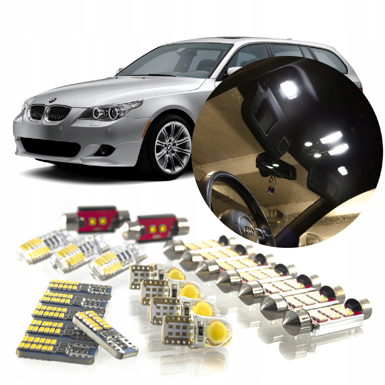 Bmw E61 Sada Led osvětlení interiéru! Vip