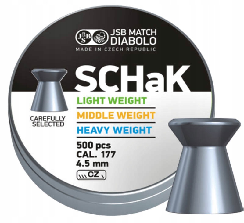 Jsb SCHaK Middle 4,50 mm 0,520 g Śrut Do Wiatrówki Diabolo Tarczowy