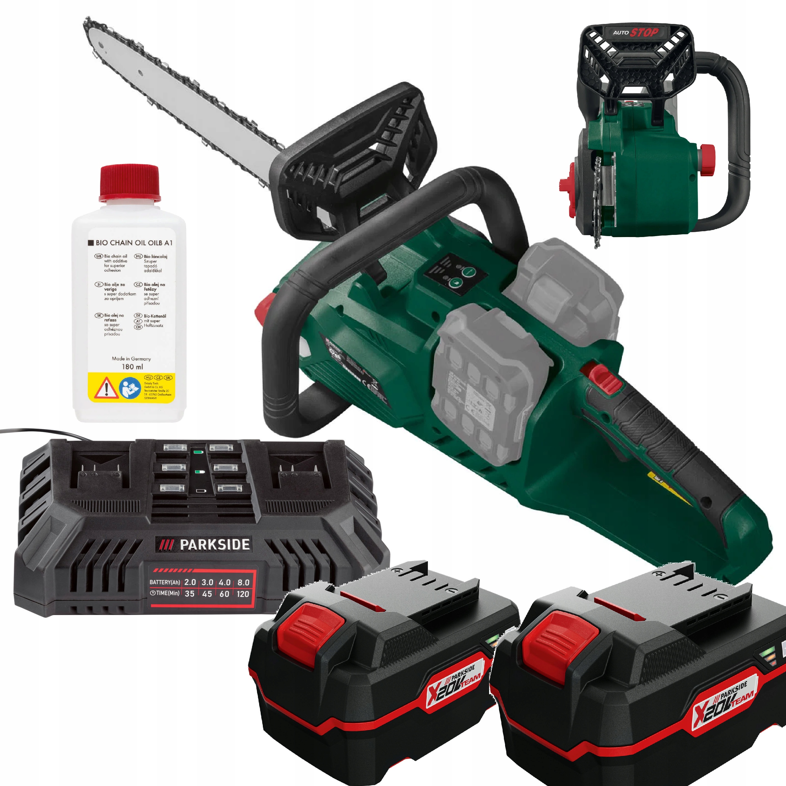 Piła łańcuchowa Parkside akumulatory 4Ah piła Pksa 40V mocna pilarka