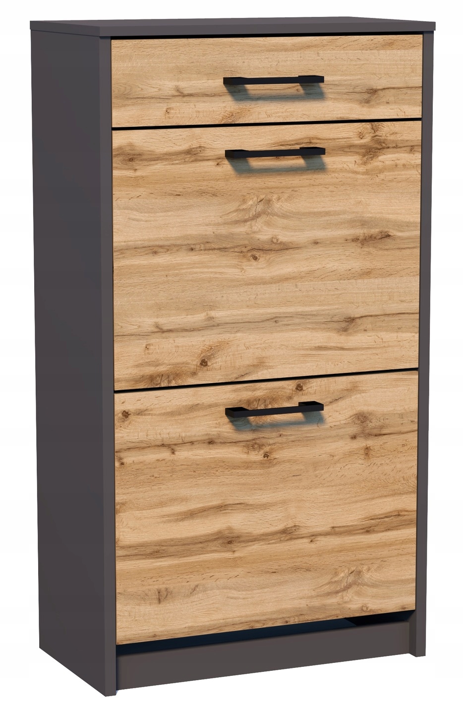 Skrinka na topánky 2D1S Grafit-wotan s zásuvkou, komoda Rob