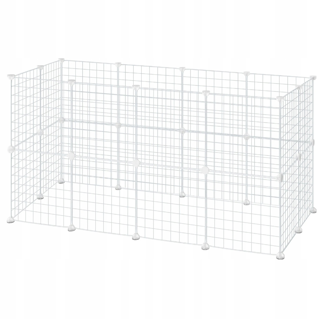 Piętrowa klatka Składana wysoki kojec wybieg biały