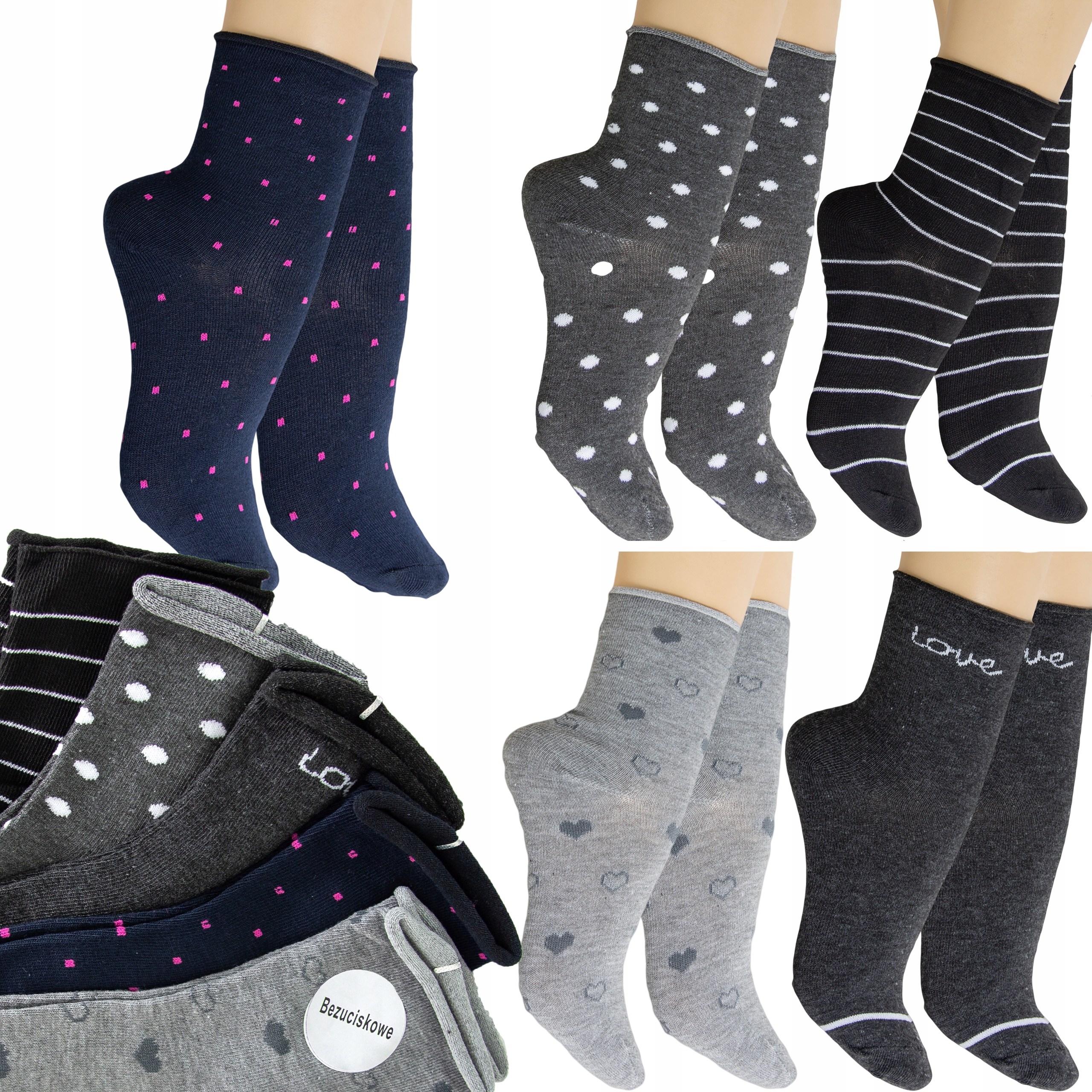 

5x Skarpety Skarpetki Bezuciskowe Bawełniane 39-42