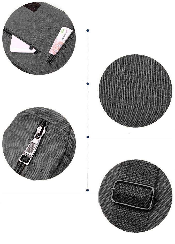 TORBA MĘSKA POJEMNA Do Pracy Na Ramię Mocna LISTONOSZKA GRAFITOWA MODNA Kolor szary