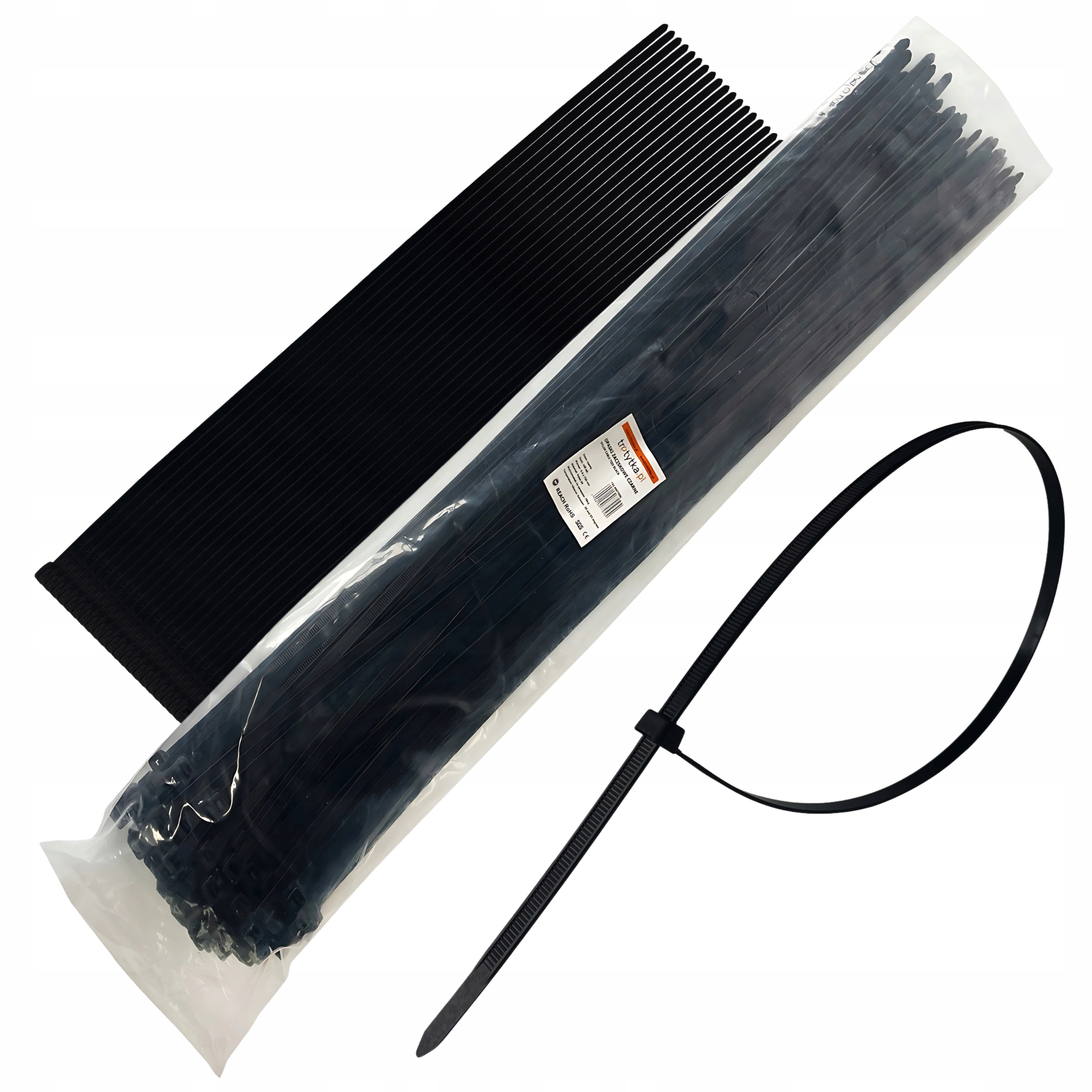 Stahovací Pásky Dlouhé Černé 100 ks Montážní upínací pásky 8,5 x 1020 mm