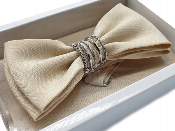 MUCHA MUSZKA MĘSKA BEŻOWA + METAL + POSZETKA