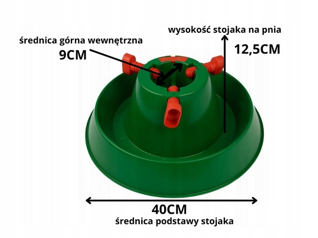 HIT! STOJAK/PODSTAWKA POD CHOINKĘ - 40CM Kolor zielony
