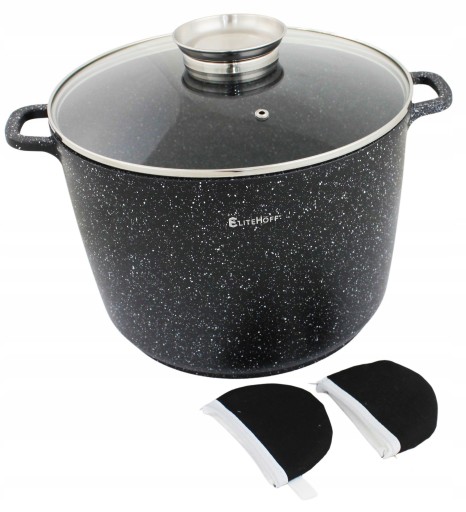 

Garnek 6L 24cm duży Wysoki kamienny z pokrywką