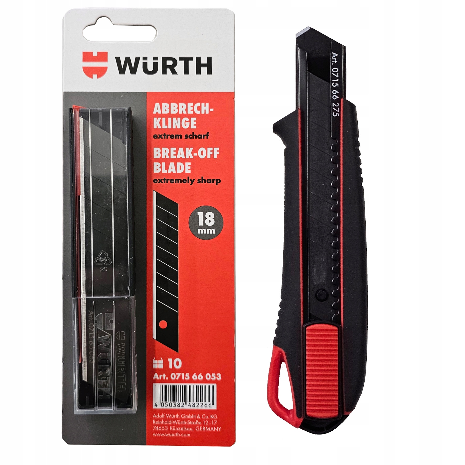 Wurth Nůž Nůž Na Tapety Montážní Tapeciak ostré ostří 18 mm 13 čepelí