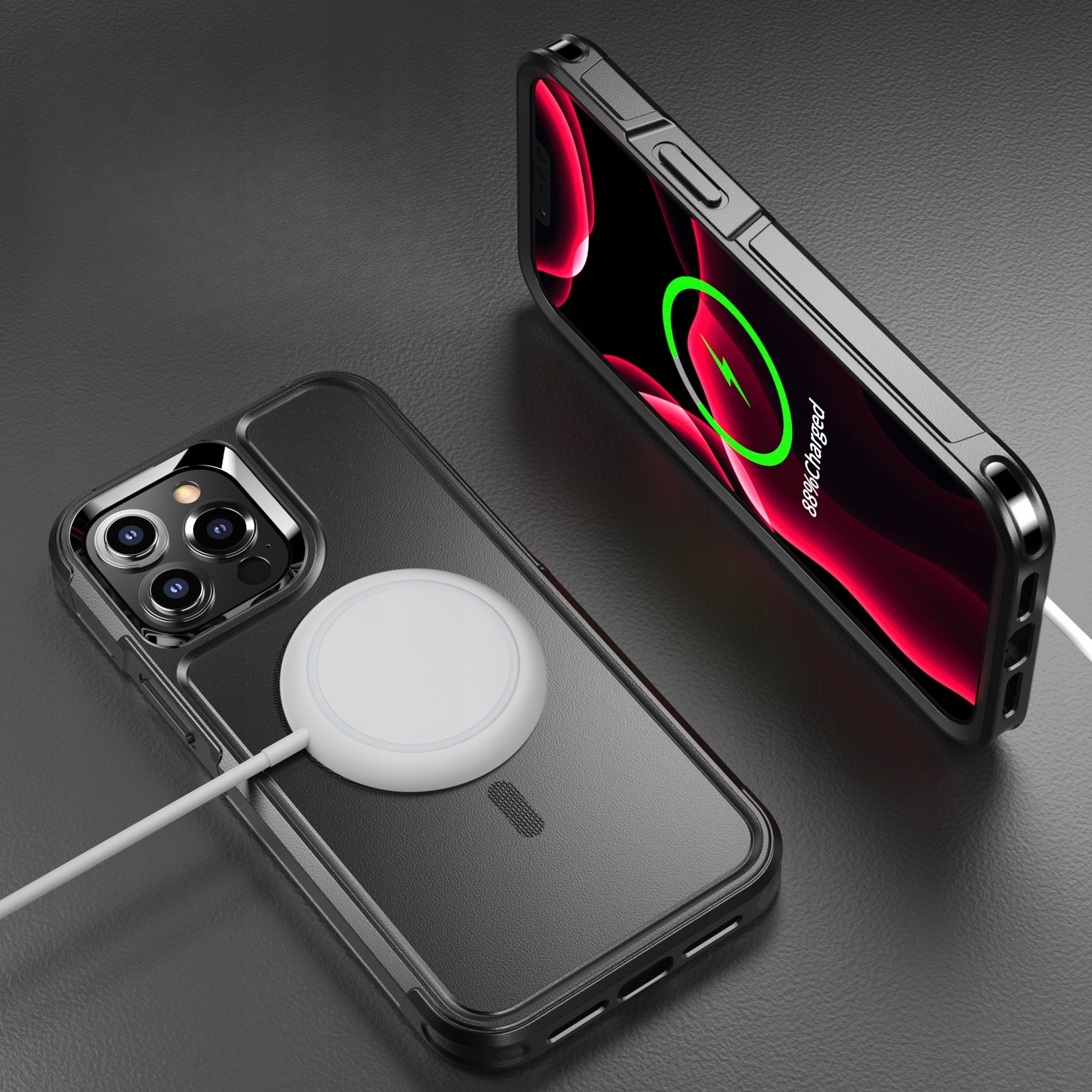 ETUI PANCERNE SOLIDNE DO IPHONE 14 PRO MAX WZMACNIANE DROPPROOF DO MAGSAFE Kolekcja WZMACNIANE DROPPROOF CASE