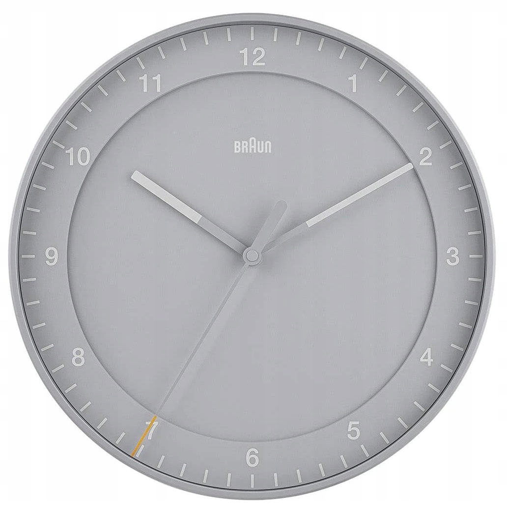 Sivé Klasické Nástenné Hodiny Braun BC17G 30 cm