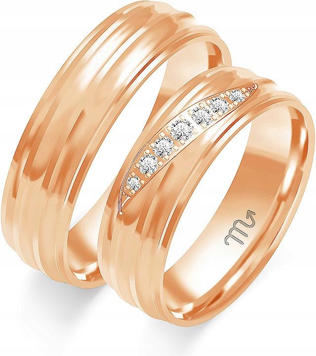 Zlaté snubní prsteny pro mladý pár 14K 585 r 23 24 25, módní svatební kolekce 14K