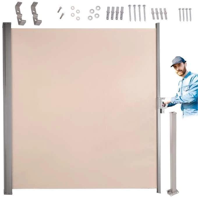 Markýza na terasu Luaro rolovací síť 180 x 400 cm béžová