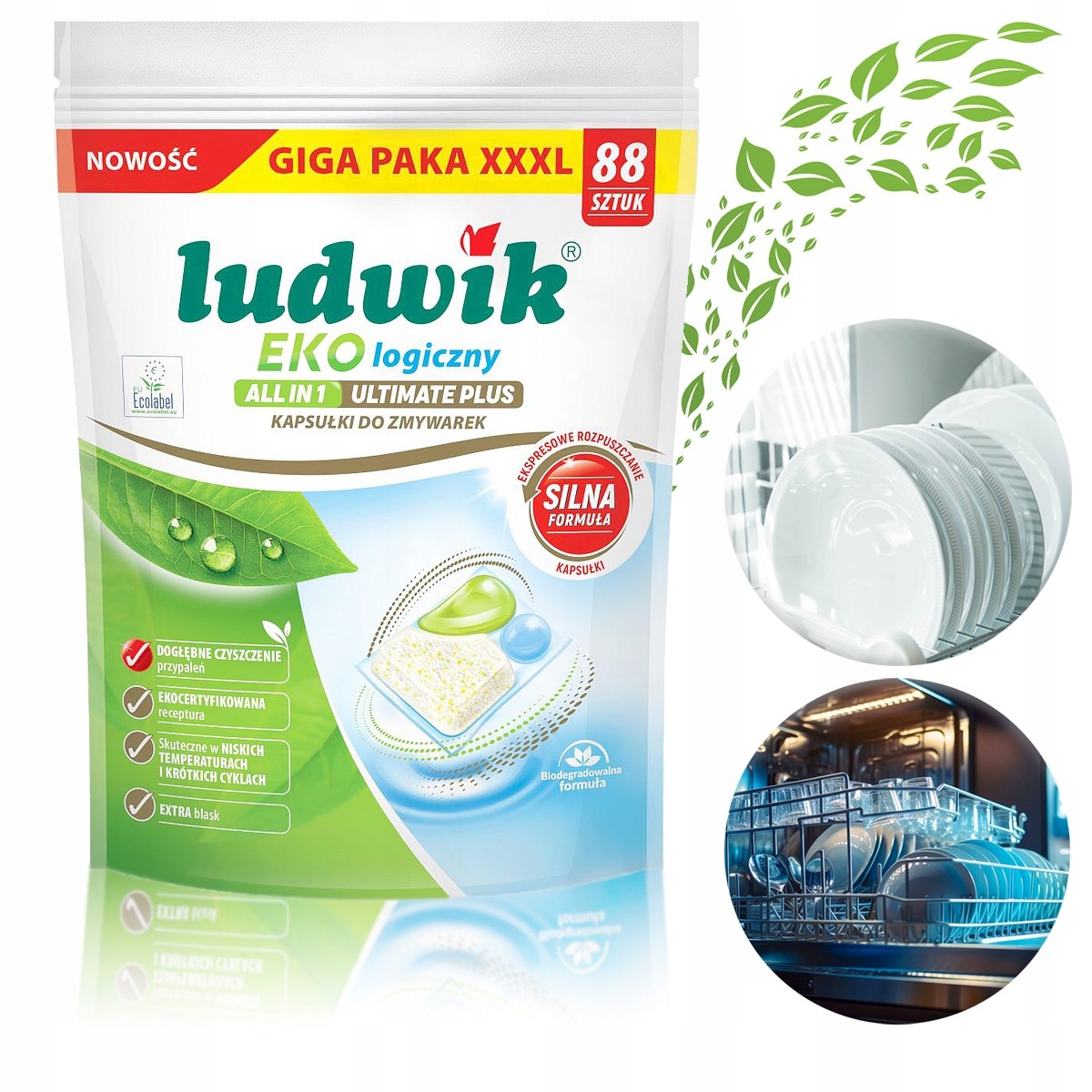 Ludwik EKOlogiczny All In One Ultimate Plus kapsułki do zmywarek 88 szt.