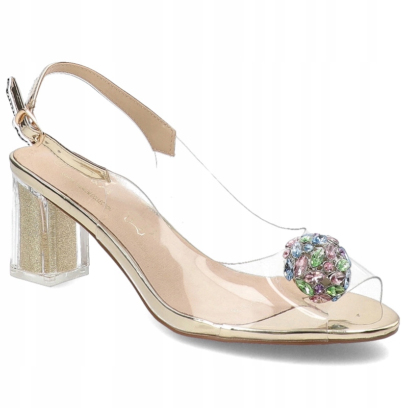 Zlaté sandály S.Barski Elegantní dámská obuv