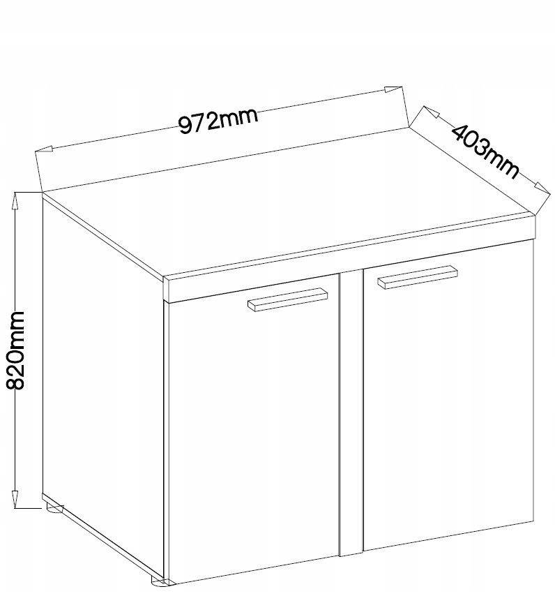 Komoda 2-Drzwiowa Salon RTV Grafit Lefkas 97 LRXK7 Kolor mebla dąb lefkas