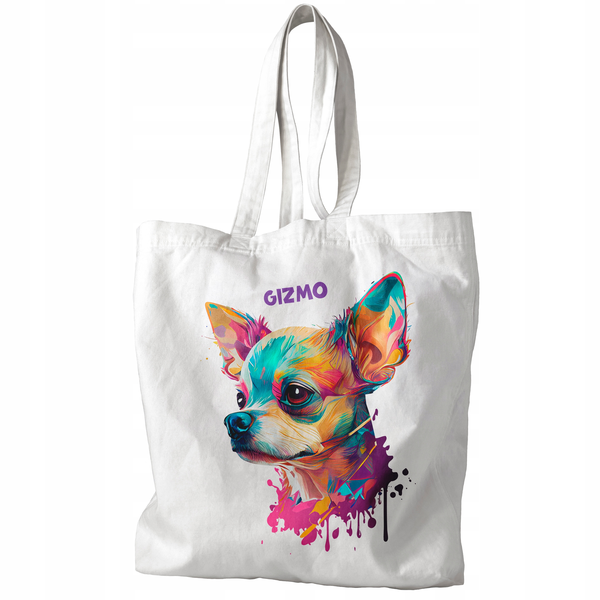 TORBA PIES CHIHUAHUA PERSONALIZACJA IMIE PREZENT Materiał bawełna