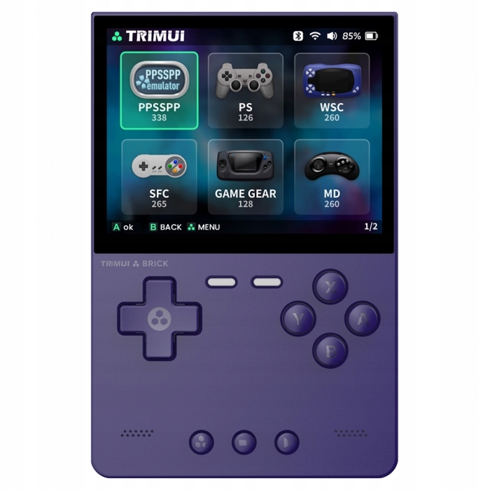 Prenosná konzola s retro vreckom Trimui Brick TG3040 256GB Purple Hry