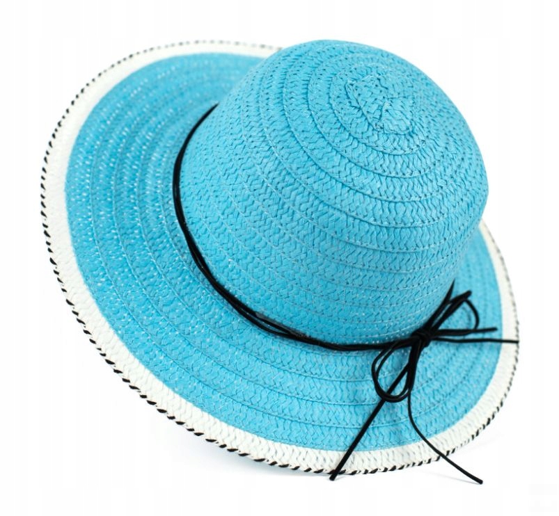 Kapelusz Słomkowy Plażowy Letni dla Dziewczynki Lekki Przewiewny Różowy 52 Marka Inna marka