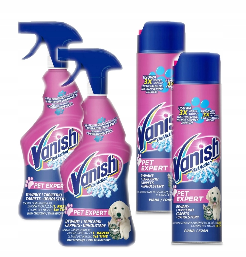 

Vanish Spray x2 pianka x2 do dywanów tapicerki Pet
